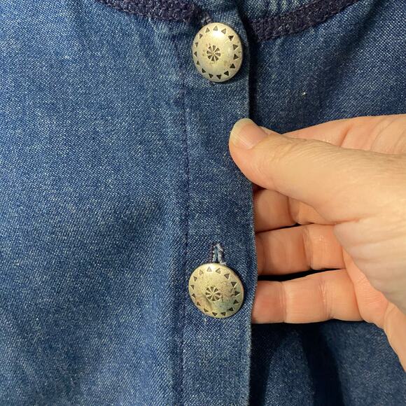 Vintage Tisa Corrales New Mexico Denim Button Front Shirt Jacket Small USA Made - Picture 7 of 9